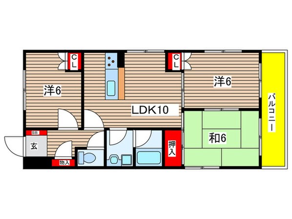 グランドハイツ嵯峨野の物件間取画像